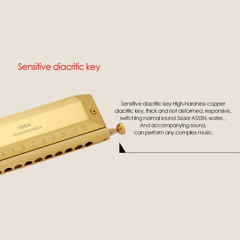 QI MEI Хроматическая гармоника 16 отверстий 64 тона инструменты для рта