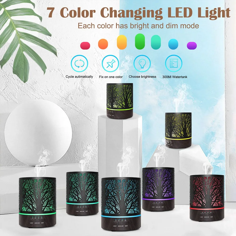 Диффузор эфирного масла ароматический увлажнитель 300 мл ультразвуковой