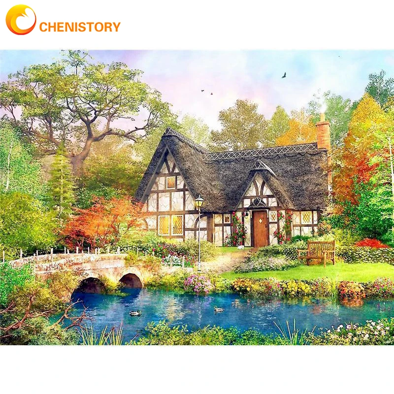 

CHENISTORY Painting By Numbers Landscape Oil HandPainted Coloring By Numbers Scenery For Home Decor Artwork Living Room