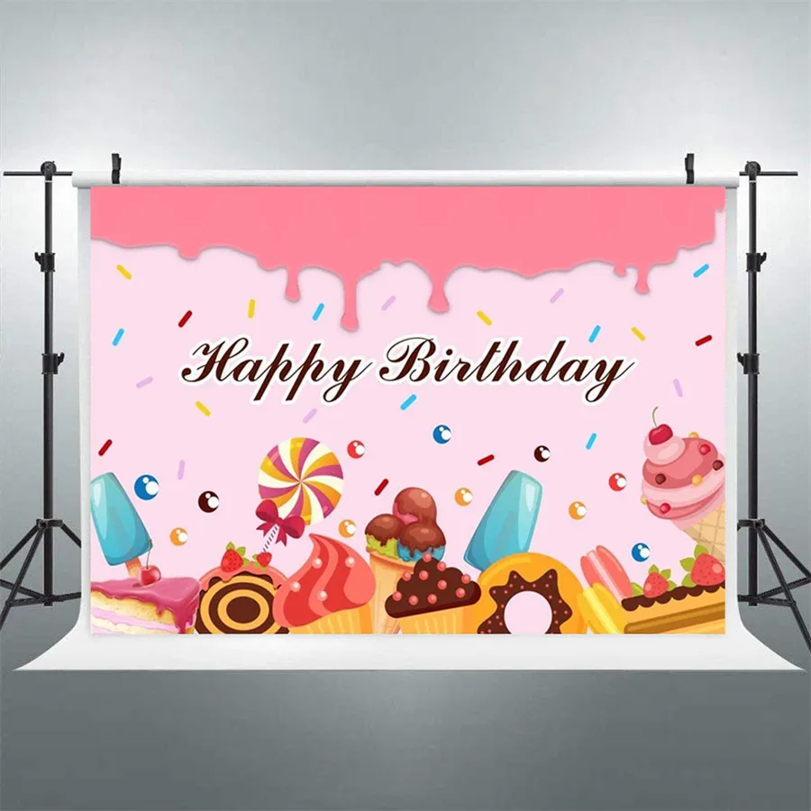 Сладкий мороженое Фотофон летний капающий Candyland девушки Настольный баннер