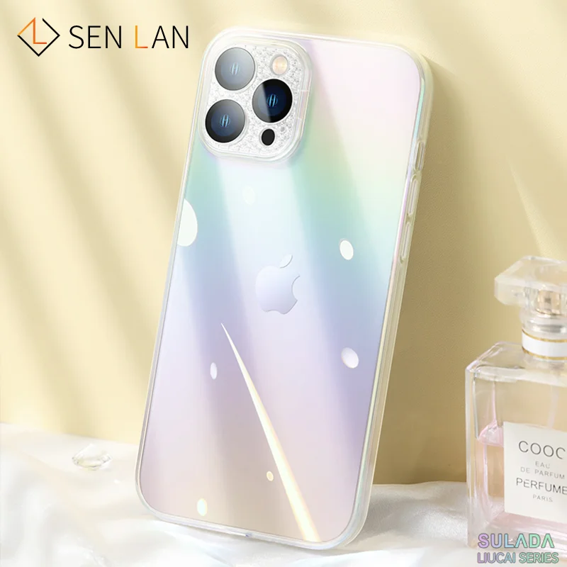 

Plated Colorful Case For IPhone 11 12 13 Pro Max TPU Soft Frame Plating PC Back Panel With Glass Lens Film All-around Protection