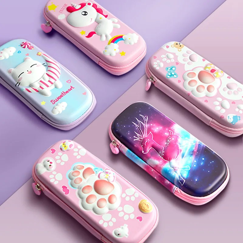 

Galaxy Cat Claw 3D Pencil Bag Large-capacity Stationery Box Children's Primary School Students Decompress Stationery Waterproof