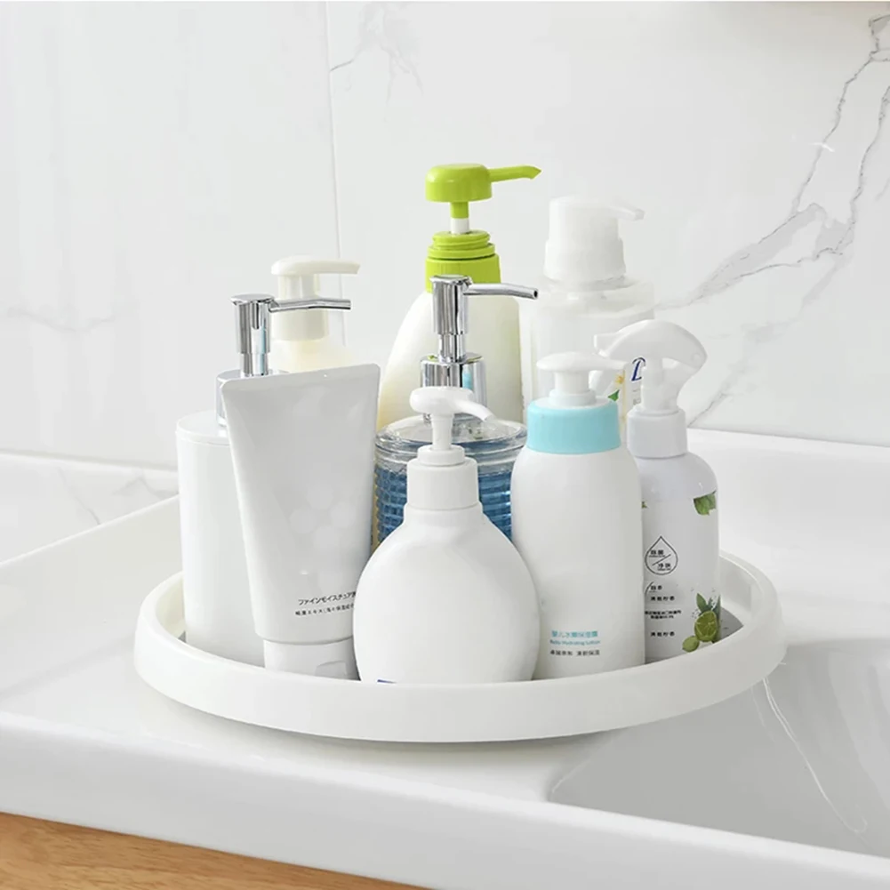 

Condiment Round Rotating Storage Tray Spice Seasoning Sauce Box Salt Sugar Can Non Slip Organizer Shelf Kitchen Tool