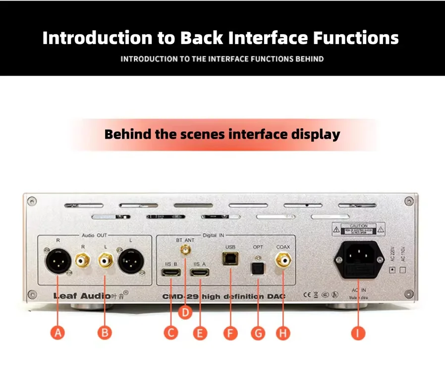 Фото Leafaudio CMD29 MK2 Dual Core AK4499EX DSD Балансный Hi-Fi аудиофильский декодер DAC с Bluetooth и VU-метром №2