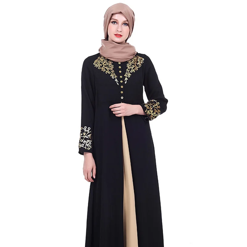 Bronzing Muslim Dress Abayas for Women Caftan Marocain Kaftan Islam Dress Eid Mubarak Ramadan Robe Dress Abaya Dubai Robe Abayas