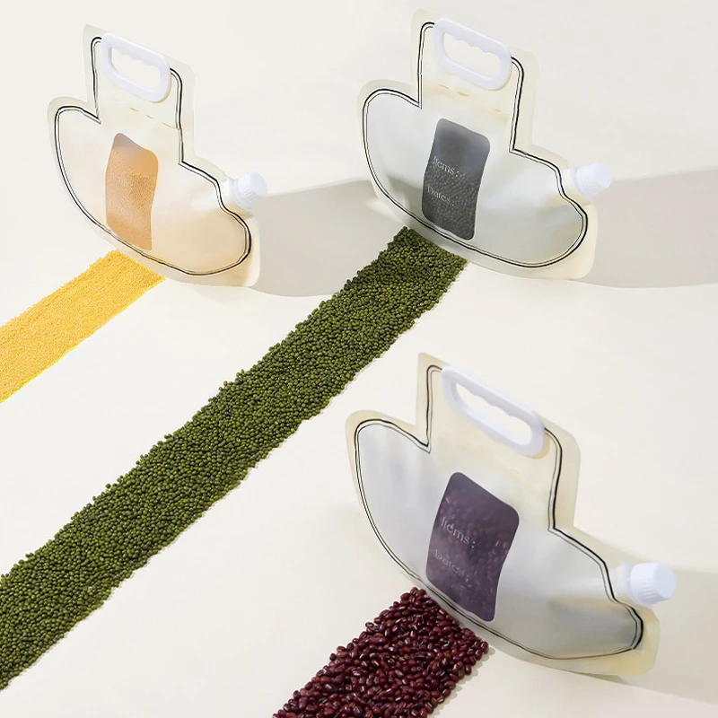 

Household Kitchen Cloud Grain Storage Food Grade Bag Large Caliber Rice Wheat Beans Self-supporting Suction Bag