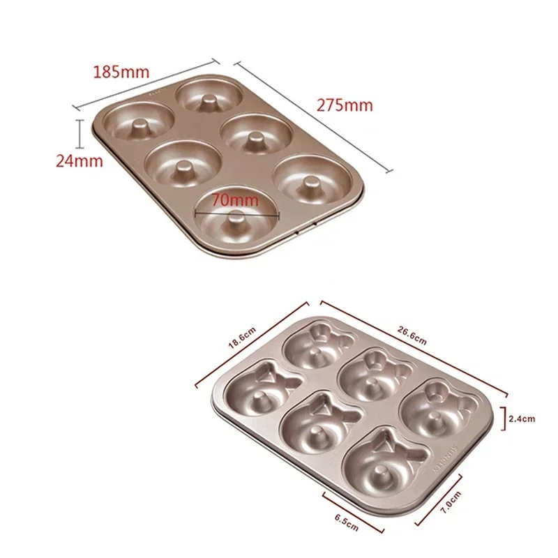 Инструменты для выпечки с мультяшным медведем в форме пончиков на 6 чашек