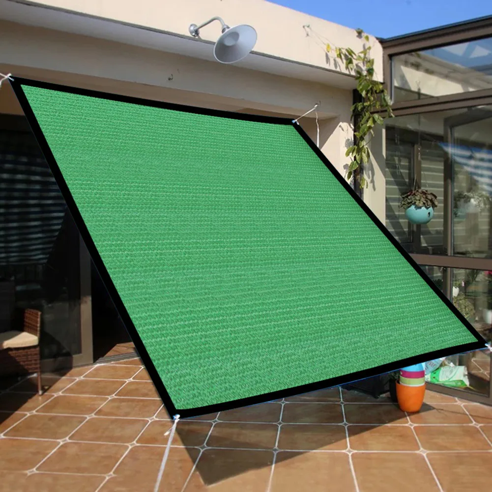 1Pc Green Anti-UV Camping Shade Cloth 90% Shading Rate Privacy Screen Netting Garden Screening Windbreak Fencing Net