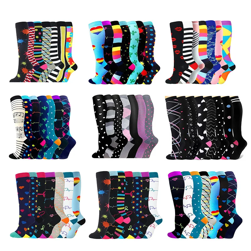

7pairs/set Wholesale Compression Socks Professional Outdoor Running Hiking Football Sports Socks Varicose Veins Socks