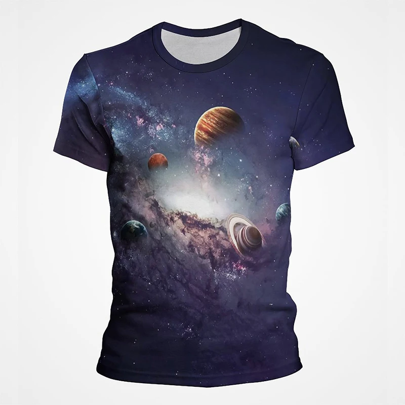 

Summer 3D Print Fashion T-shirt Space Universe Starry Galaxy Milky Way Earth T Shirt Boy girl Casual Short Sleeve Unisex Tee