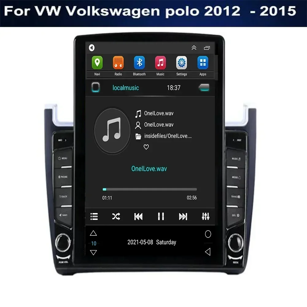 Фото Автомобильная мультимедийная система 2 din Carplay Android Auto Авто радио для VW Volkswagen polo 2012-2015 Tesla Style GPS 2din BT №5