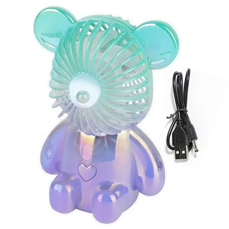 

Colorful Bear Fan USB Rechargeable Mini Handheld Fan Violent Bear Outdoor Mini Creative Desktop Mute Charging Handheld Fan