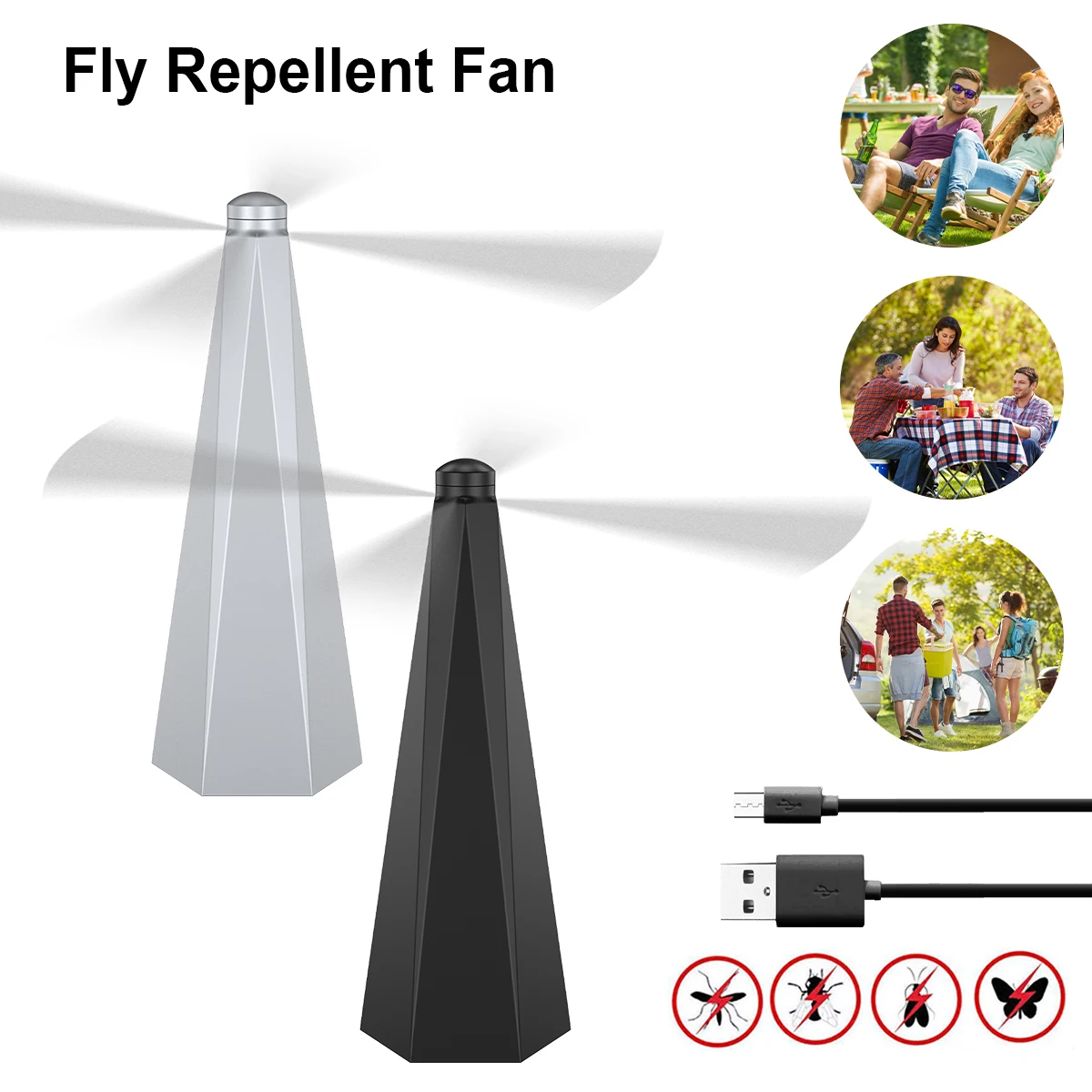 

Fly Repellent Fan for Table Insects Portable Table Fly Fan for Indoor Outdoor Keep Flies/Bug Away Insects Repellent Fan for
