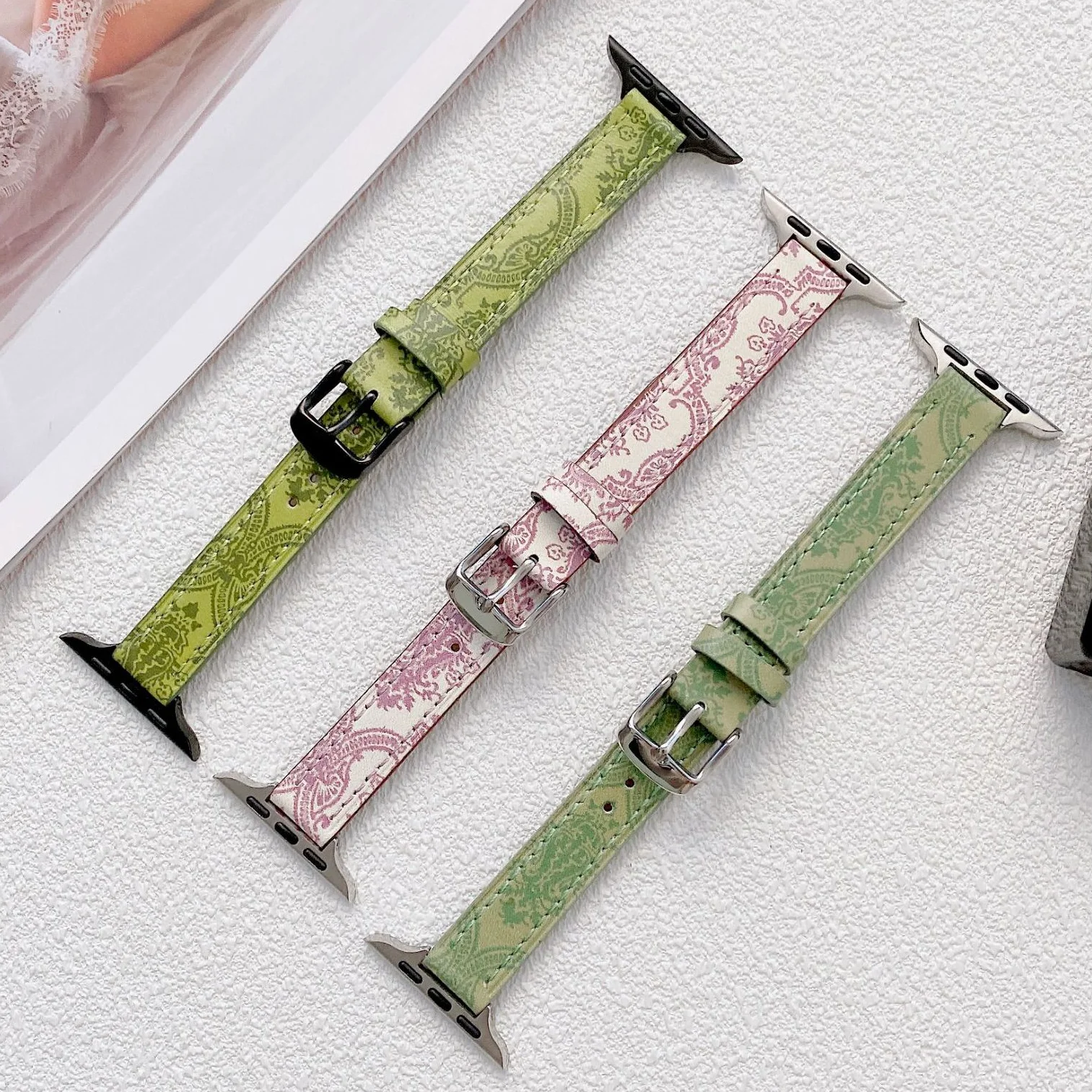 

Thin Bracelet smart watch band 45mm 41mm Leather For Apple Watch 7 SE iWatch Series 6 5 4 bracelet sports strap Wristbands 42mm