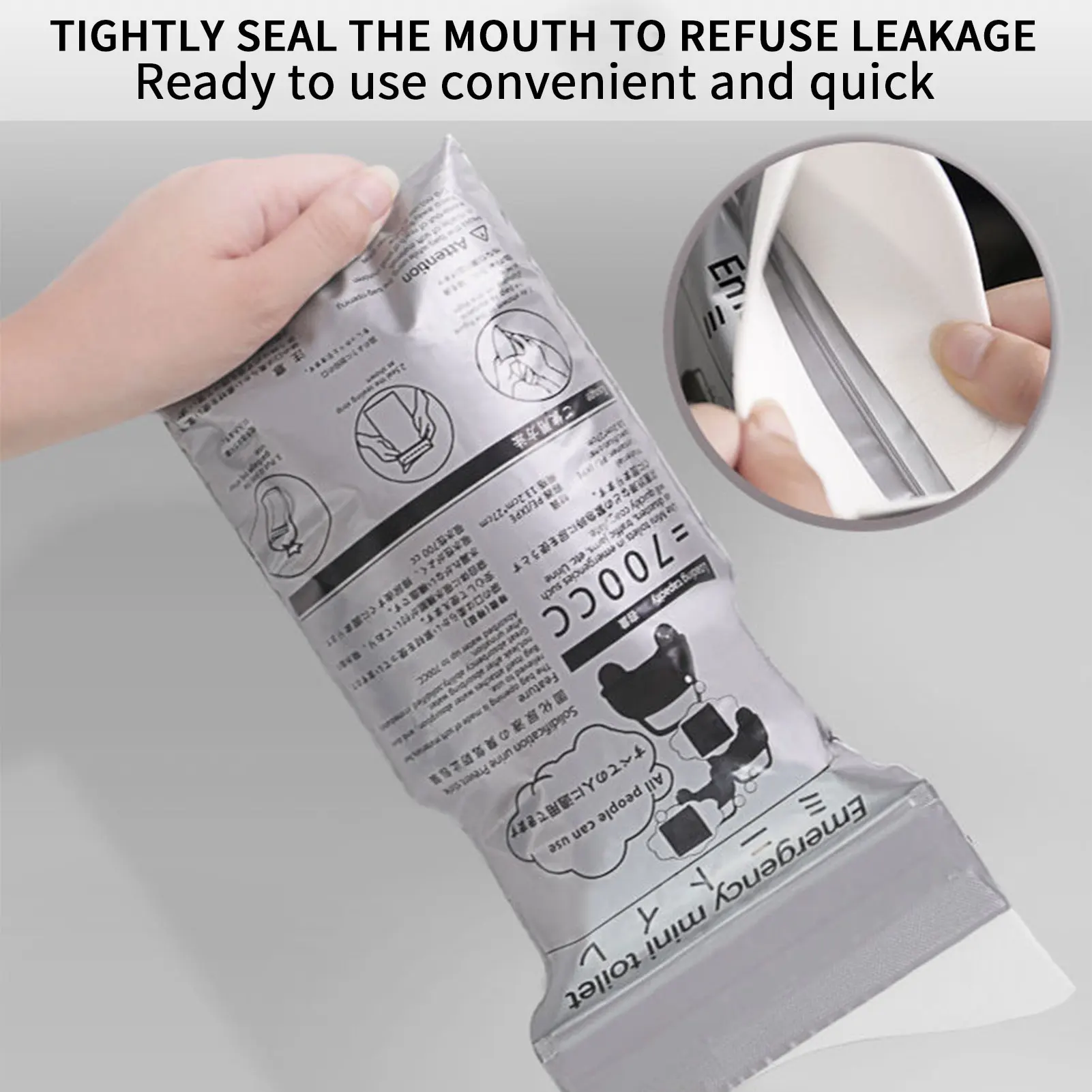 Портативный мешок для мочи портативный с большой емкостью 700 мл 4 мешка рвоты