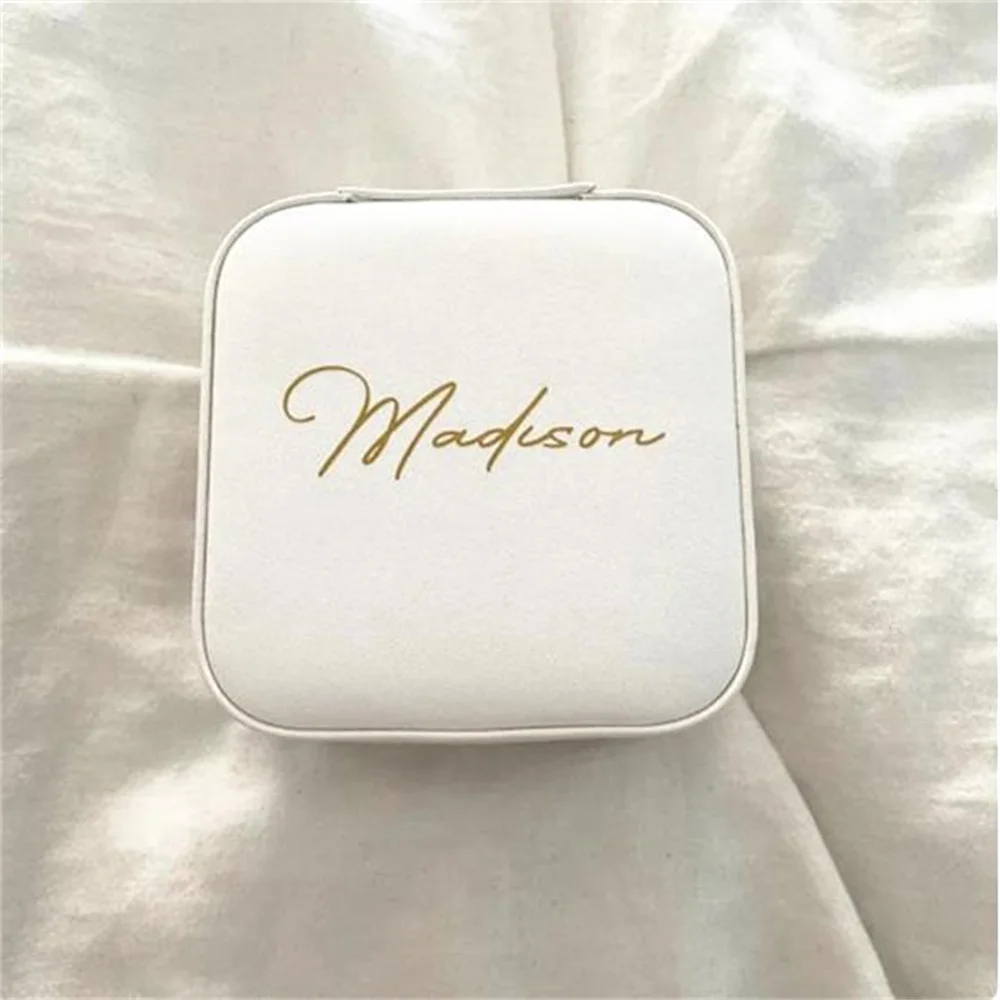 Es, Honeymoon Gift Elegant Ring Box Travel Jewellery Case Girls Jewelry Box With Name