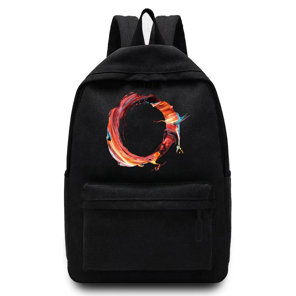 

Unisex Backpack Casual Canvas Paint Printed Backpack School Bag Boys and Girls New Large Capacity Student Schoolbag Rucksack
