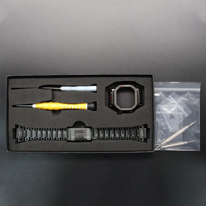 Titanium Alloy Modification Kit For Casioak  DW5600 DW5610 GWM5610 Metal Bezel Case Frame Steel Band Retrofit Accessaries Kit