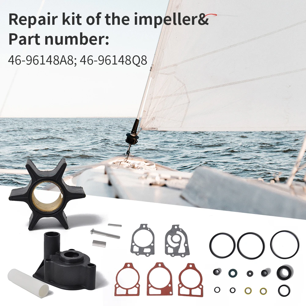 

Sea Impeller Repair Kit Impeller Repair Kit 46-96148A8 Water Pump Impeller Repair Kit Rubber for Mercruiser Pre Alpha 1970-1983