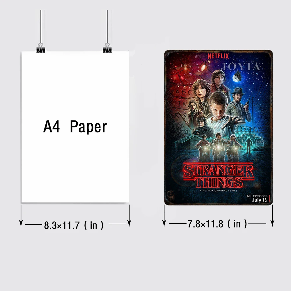Stranger Things Movie Decorative Plaque Tin Metal Vintage Sign Cinema Bar Decoration Poster Board Home Wall Decor Aesthetic Gift images - 6