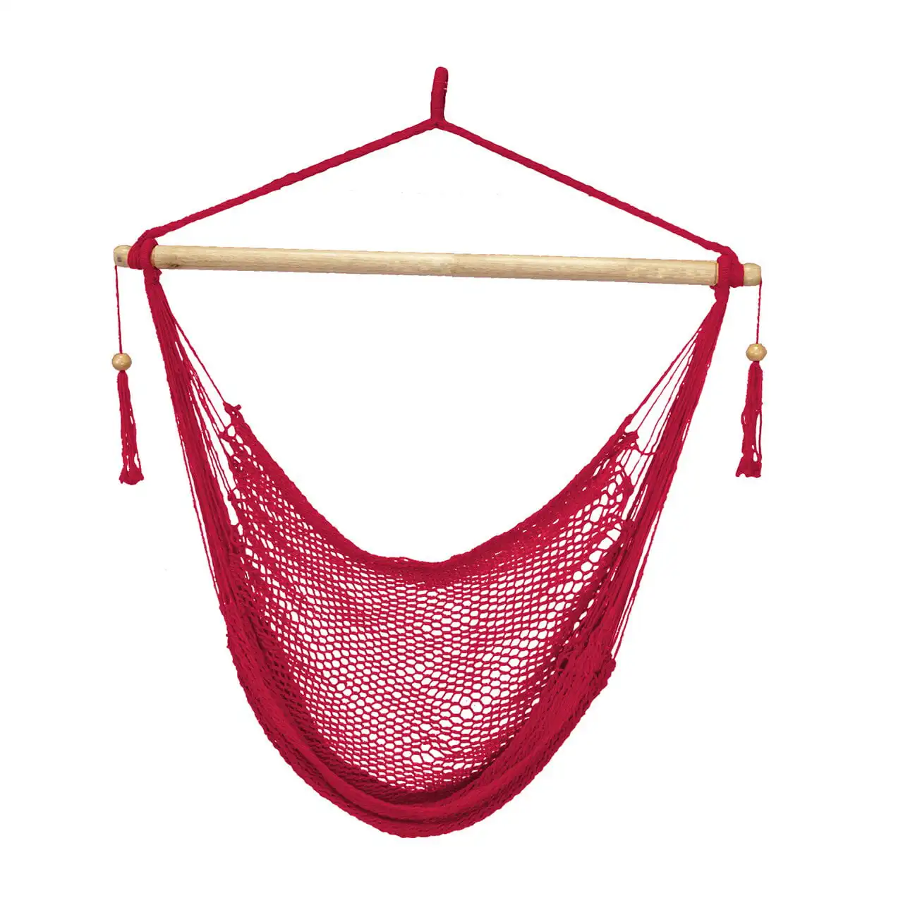 

Bliss Hammocks Island Rope Hammock Chair w/ Spreader Bar - Red, 60" L x 40" W