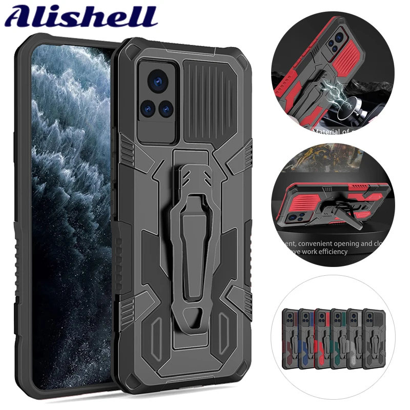 

Shockproof Phone Case For VIVO V17 V19 V20 V21 V20SE V23SE Car Holder Back Clip Protective Case For VIVO V17Pro S1Pro S10E