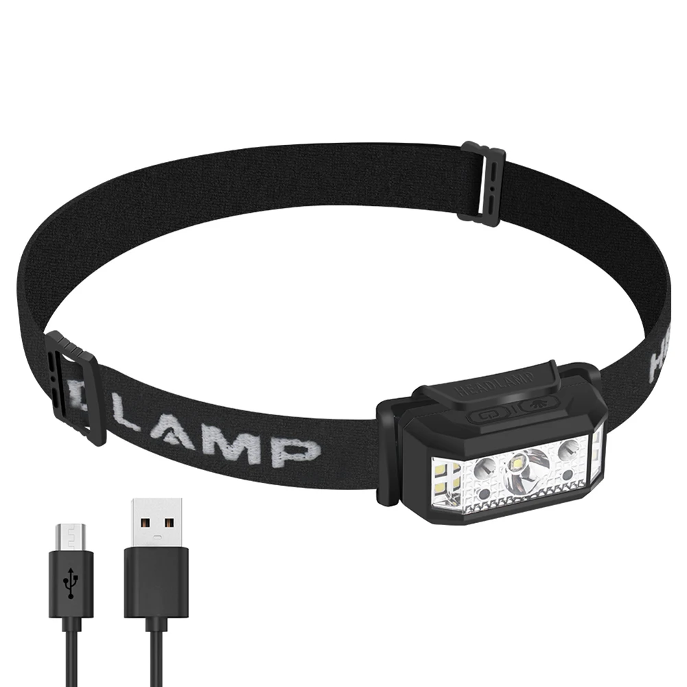 

Waterproof Headlight USB Rechargeable Super Bright Motion Sensor LED Head Lamp Flashlight 6 Modes Head Lights for Running Riding