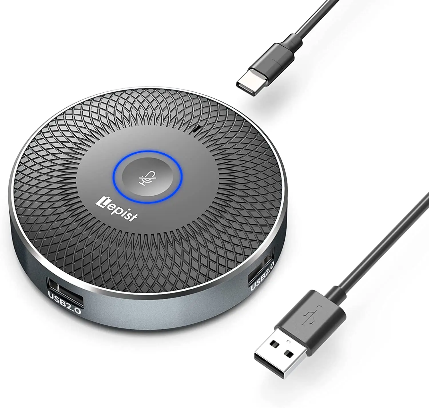 Фото Микрофон для конференций, портативный, 3 в 1, USB, всенаправленный, 360 °, для настольного компьютера, ноутбука, планшета, совещаний, микрофона в ... №1