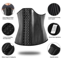 wholesale latex waist trainer short torso 25 steel bones colombianas faja corset wrap band underbust belt body shaper for women