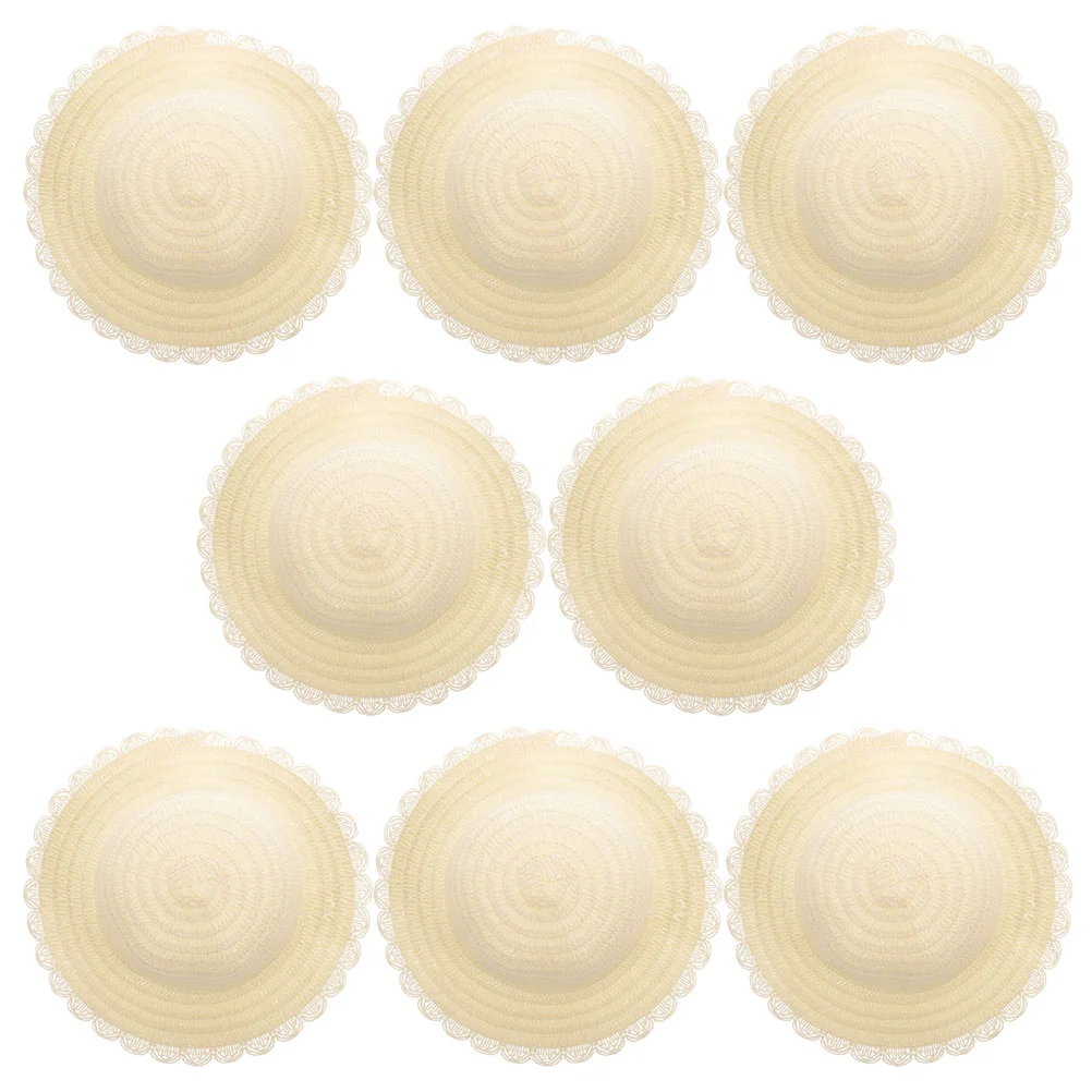 

8 Pcs Crafts DIY Straw Hat Dancing Party Hats Accessories Accessory Blank For Painting Child