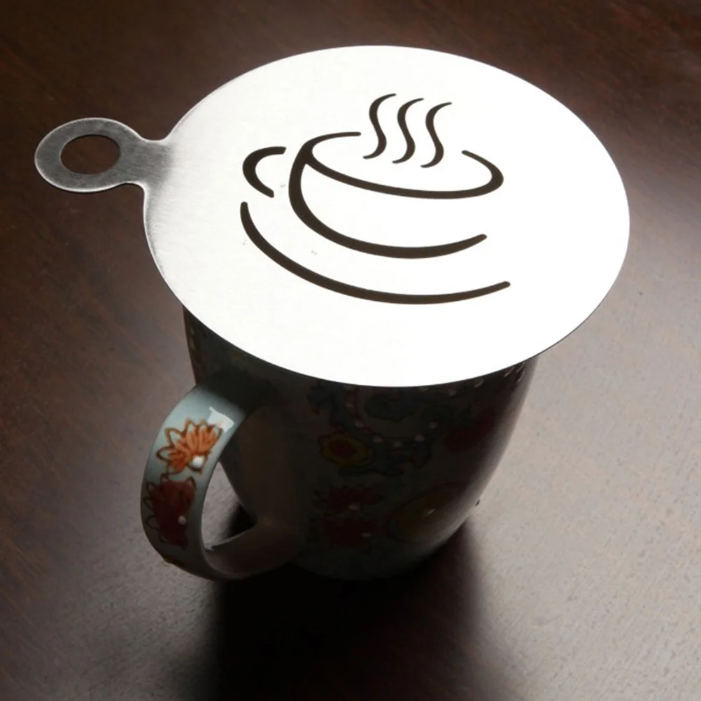 

1PC Coffee Stencils Stainless Steel Coffee Cup Template Coffee Stencils Latte Coffee Decorating Stencils