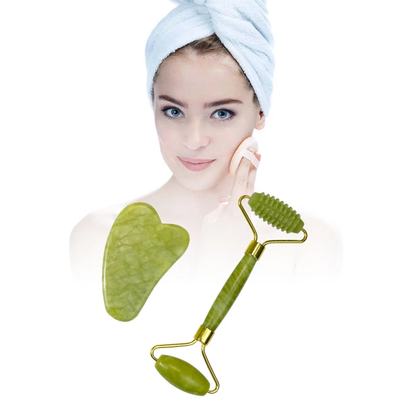 Натуральный массажер для лица скребок гуаша Нефритовый ролик микроидный |