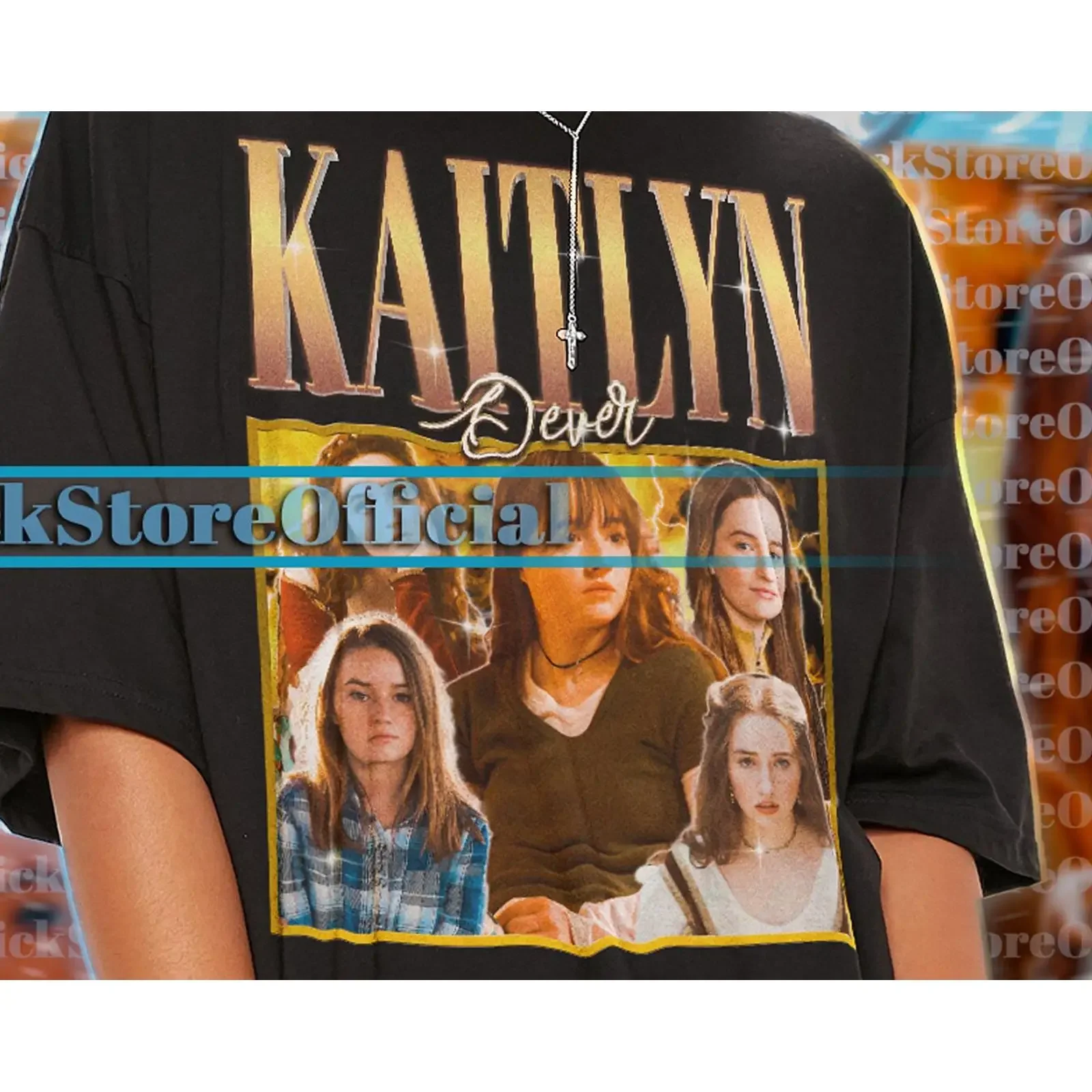 Фото Винтажная футболка Kaitlyn Dever в стиле бутлег-рэп, ретро-мерч 90-х, дизайнерская одежда с эффектом потертости, слегка дышащая, уличный стиль №1