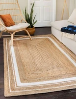 jute rug carpet braided 100 natural rustic look jute style reversible modern living room decoration area rug for living room