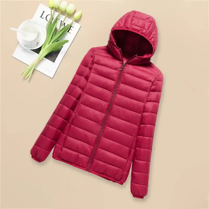 Down Cotton Jacket Women Zipper Winter Hooded Down Cotton Coat Female Windproof Parka Jackets Outerwear Cotton Padded S46