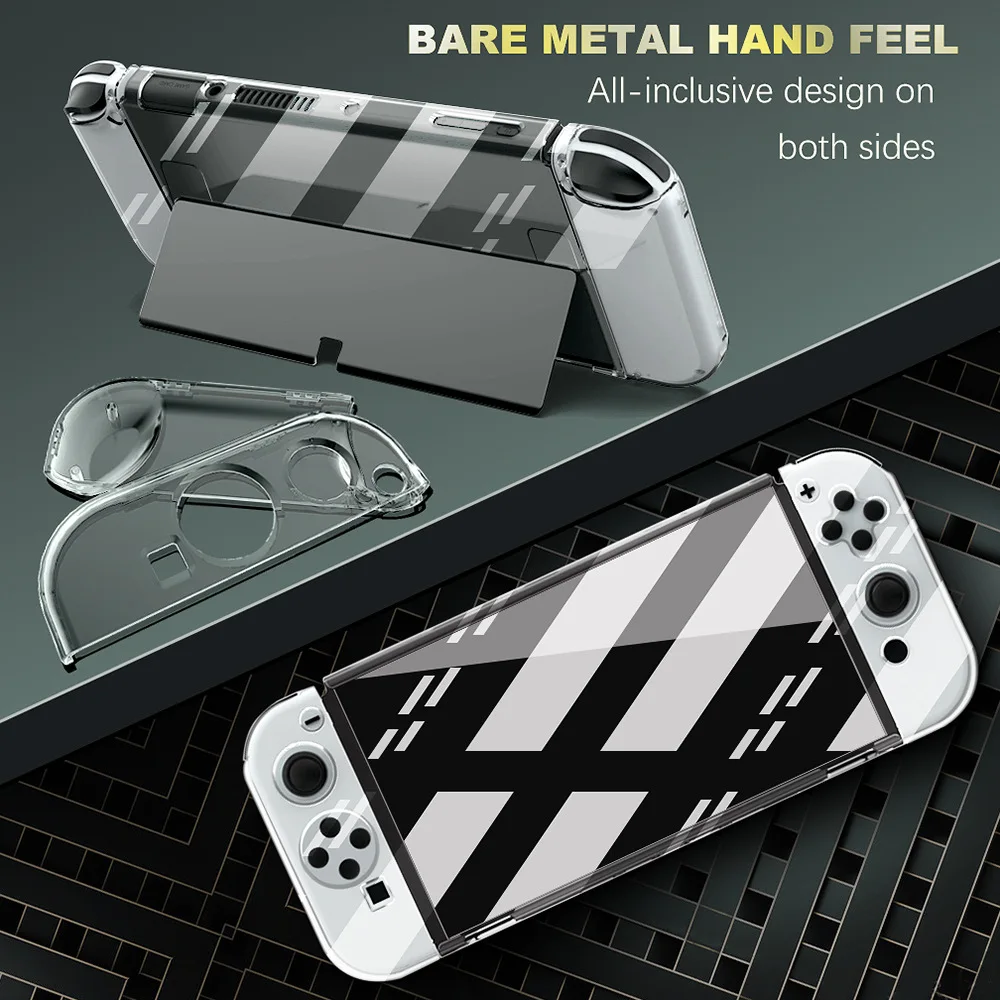 Crystal Case for Nintendo Switch OLED Dockable Can Put In The Dock ABS Plastic Full Cover Case