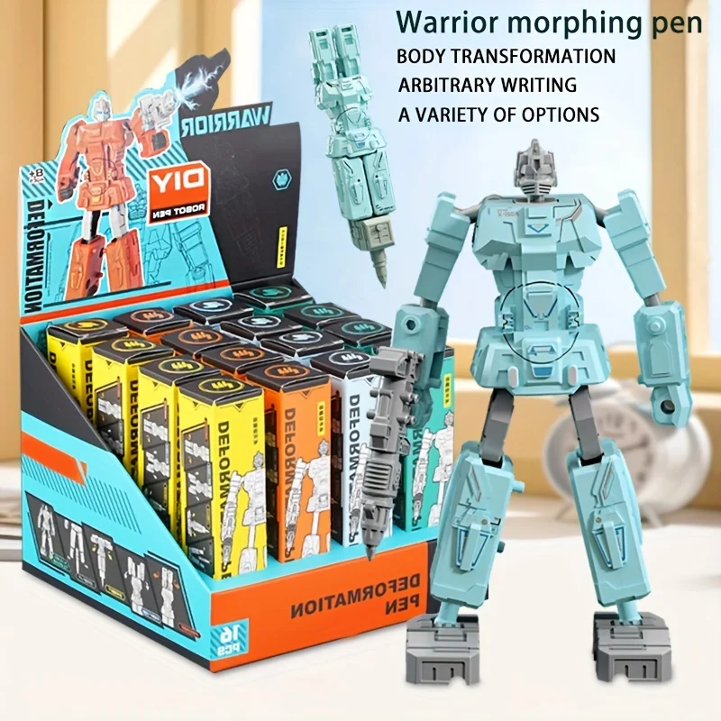 

Children's Robot Morphing Pen 2-in-1 Creative Stationery Educational Toys Students Christmas Halloween Thanksgiving Gift