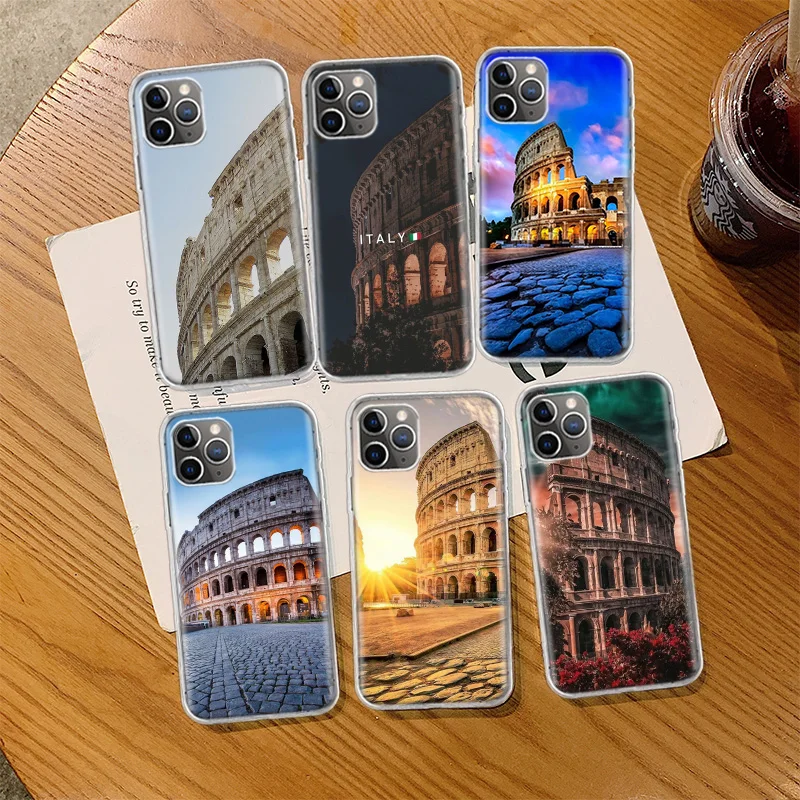 Чехол для телефона Colosseum Rome Italy Iphone 14 13 15 16 Pro Max Plus Apple 11 12 Mini X XS XR прозрачный чехол из
