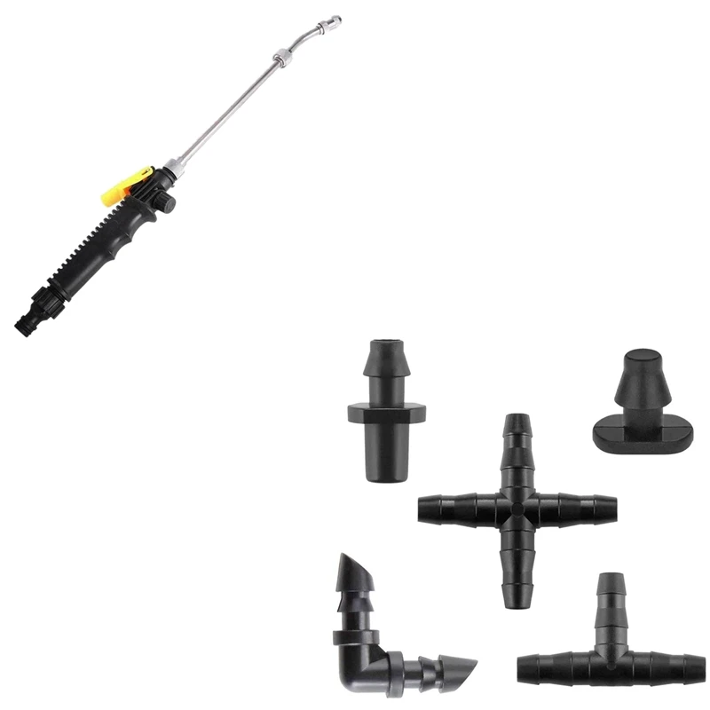 

250X Barbed Connector Irrigation Accessory Kit & 1X 2In1 High Pressure Washer,Extendable Power Washer Wand High Pressure