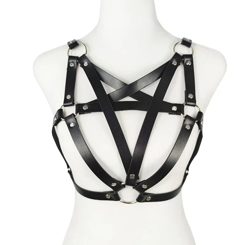 

Gothic Leather Women Harness Belts Suspenders Fashion Chest Strap Belts Body Bondage Erotic Underwear Garter Belt Accessories