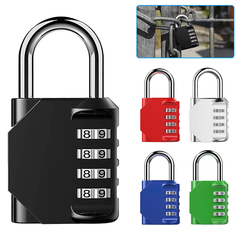 

Password Turntable Lock 4 Digit Digital Padlock Locker Anti-theft Door Locks Combination Code Gym Drawer Cabinet Small Padlock