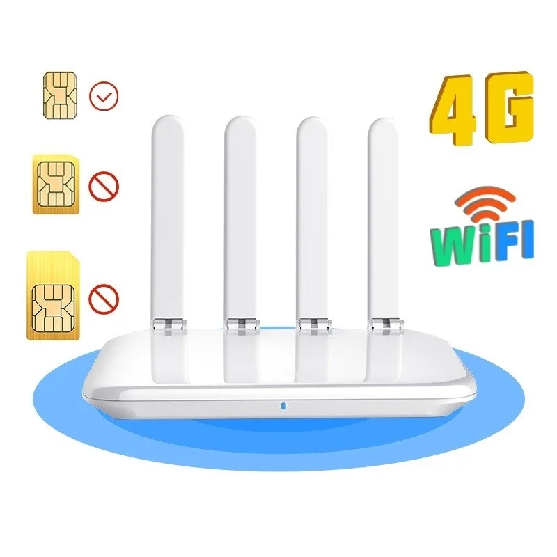 

Wiflyer 4G Router CAT4 300M Wireless WiFi Home LTE SIM Card CPE with External Antenna SIM Card Slot WAN/LAN Port Ethernet Modem