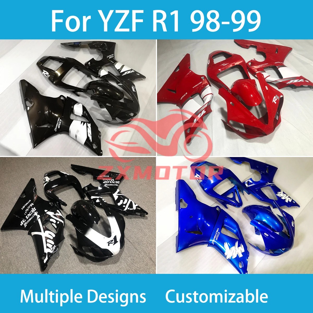YZF R1 1998 1999 комплект обтекателей кузова для YAMAHA 98 99 установка мотоцикла