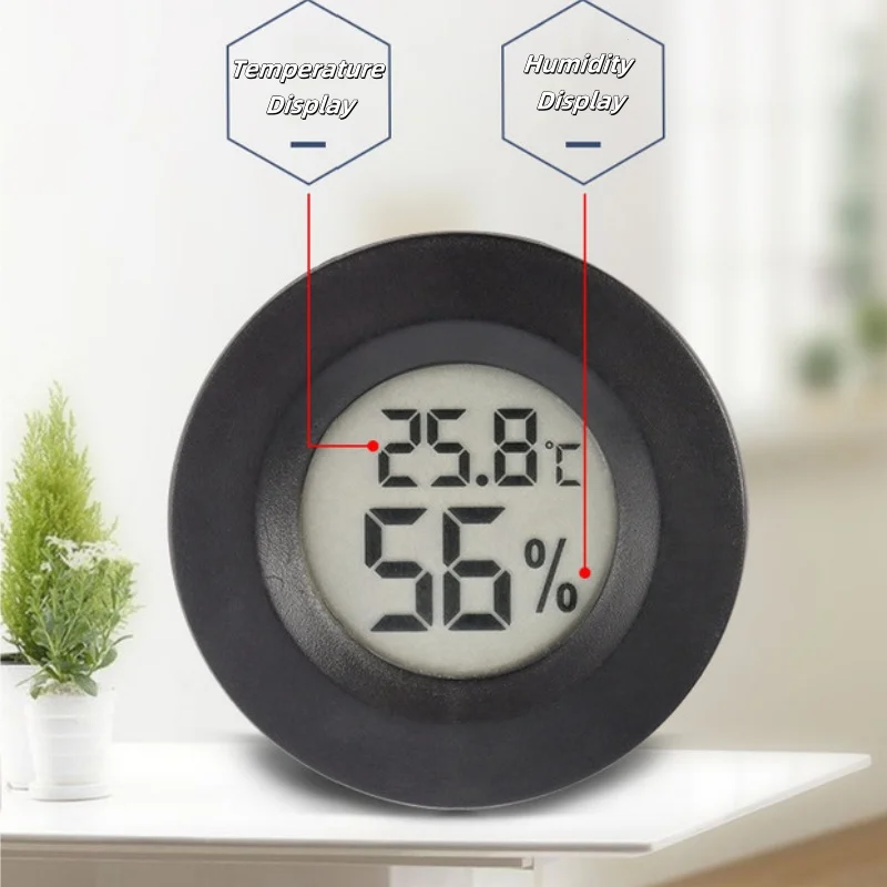 10 шт. мини ЖК-цифровой термометр гигрометр круглый тестер температуры и