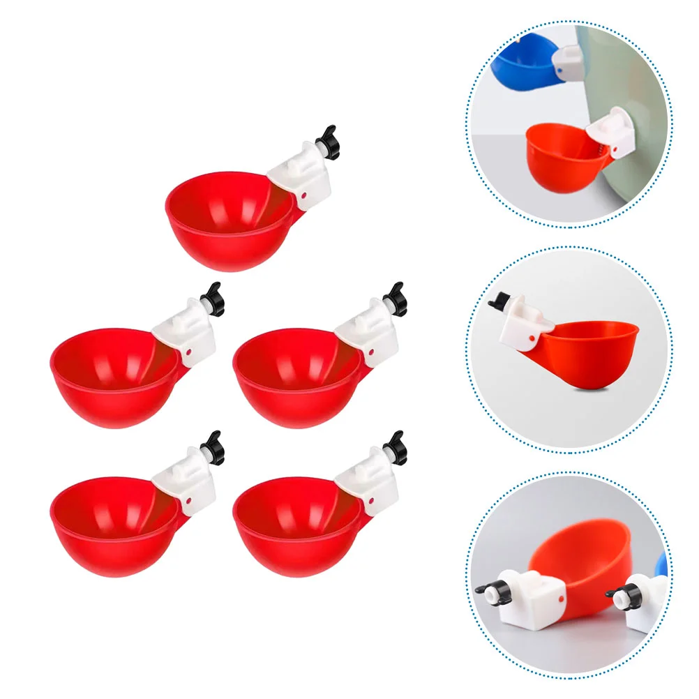 

5 Pcs Chicken Drinker Cups Quail Feeder Automatic Poultry Feeder Automatic Poultry Drinking Machine Bird Water Dispenser