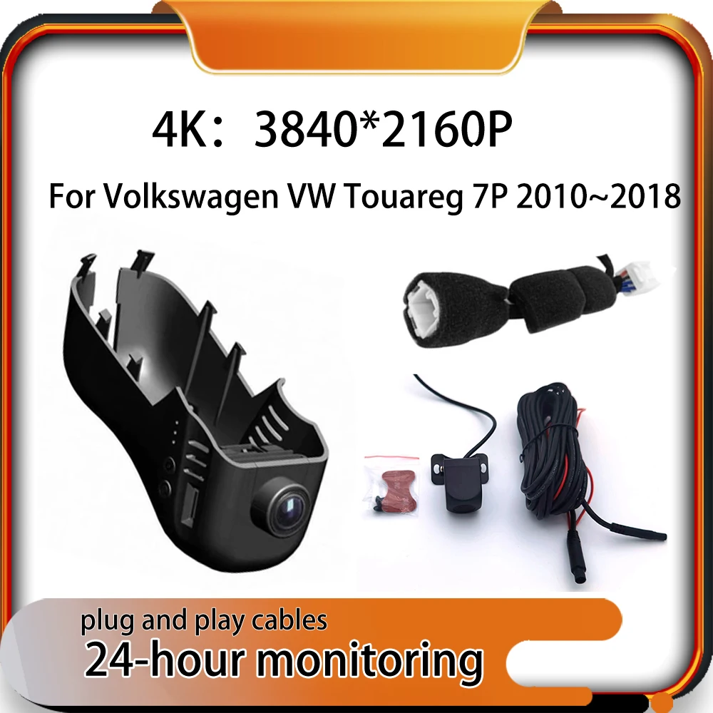 

New Plug and Play Car DVR Dash Cam Recorder Wi-Fi GPS 4K 2160P For Volkswagen VW Touareg 7P 2010~2018