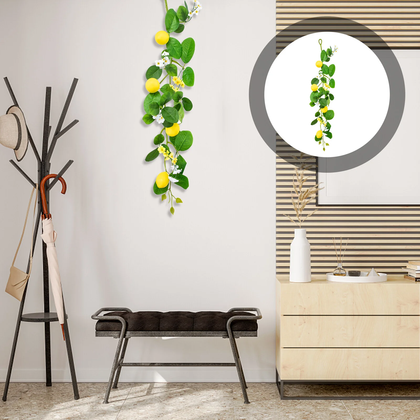 

Simulation Lemon Rattan Pendant Wall Hanging Plastic Vine Decoration Emulated Garland Fake Room Artificial Vines Outdoors