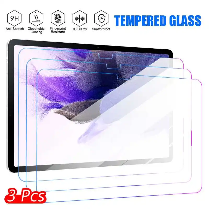 

3Pcs Anti-Scratch Tempered Glass For Samsung Galaxy Tab S7 Plus FE Screen Protector Front Film
