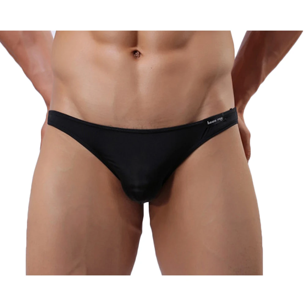Men's Briefs Low Rise Ice Silk Bikinis Seamless Underwear Sexy Briefs