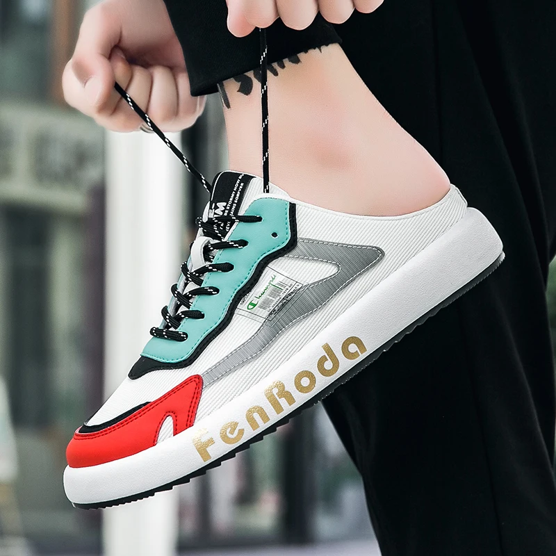 

Мужские кроссовки на толстой подошве, полутапочки, новая модная мужская обувь для бега, повседневная домашняя обувь в уличном стиле Baotou без ...